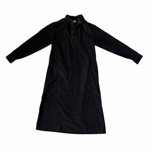 LL Bean Corduroy Shirt Dress size 6 8 Medium Black Pockets